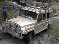 Broken driveshaft in stream