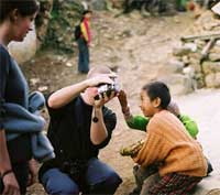 Marc showing video to children.  Photo taken by Trevor.  Cheers Trevor!